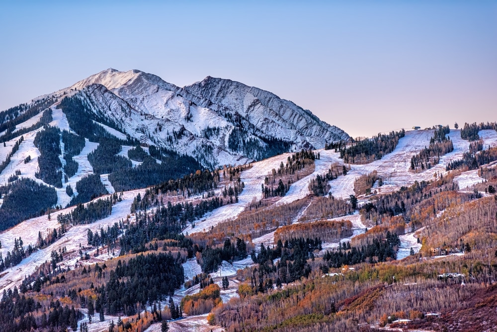 Aerial,High,Angle,View,Of,Ski,Resort,Town,City,Of